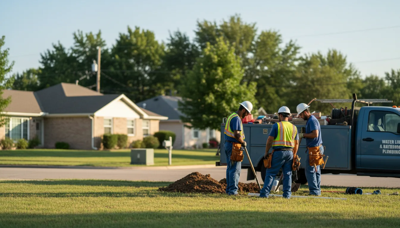 Residential water line and bathroom plumbing service in Wilmar, AR